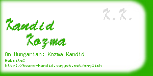 kandid kozma business card